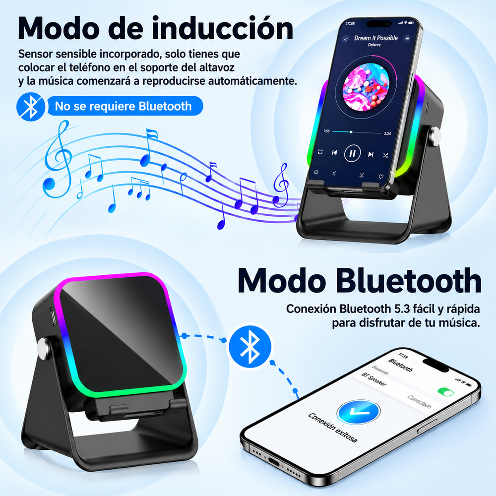 Altavoz Inalambrico con Soporte para Telefono